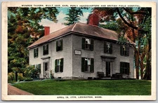 Munroe Tavern Lexington MA 1695 British HQ Historic Postcard Tichnor
