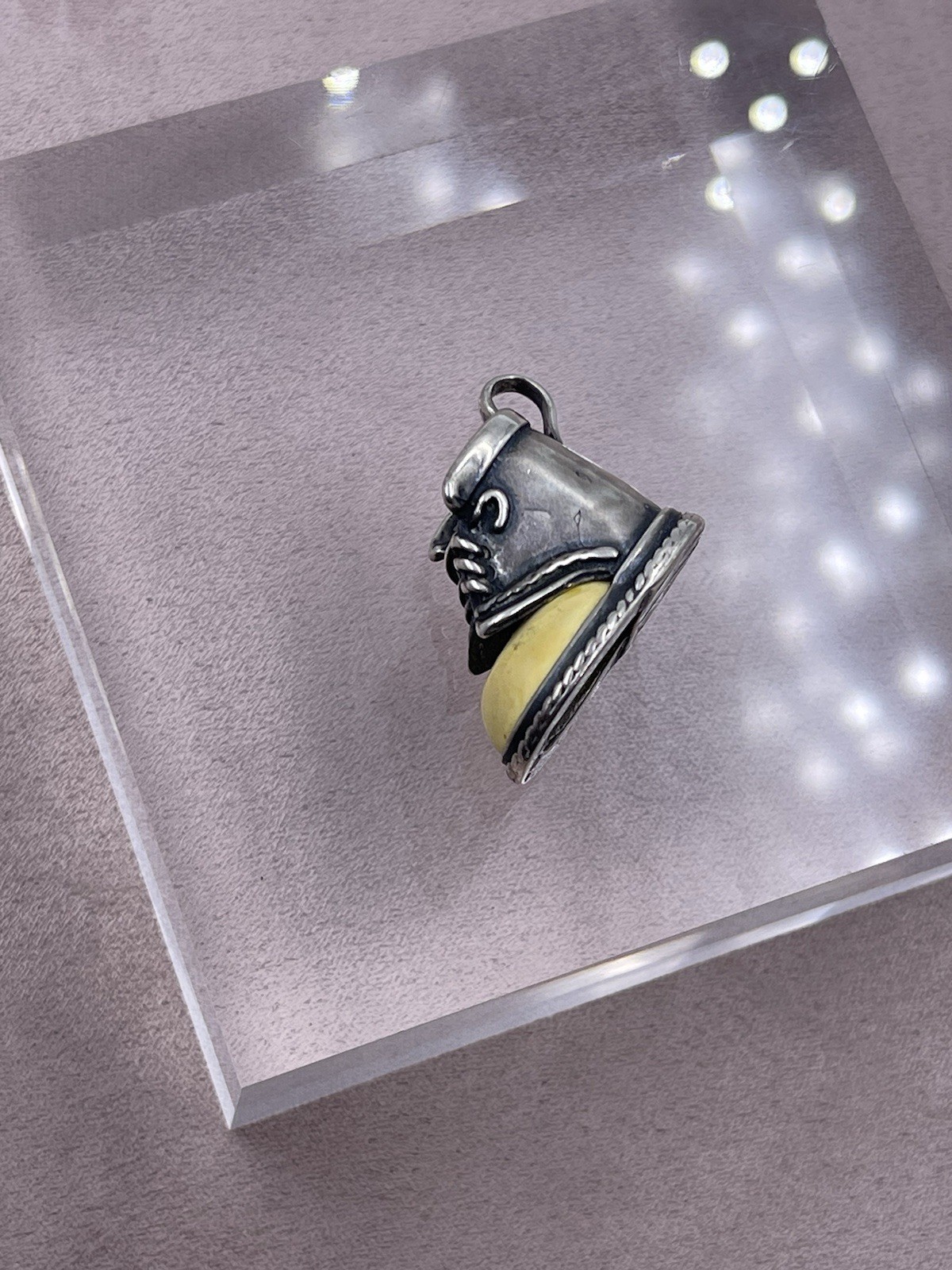 Vintage Authentic Solid Boot 925 Sterling Silver … - image 1