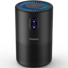 Air Purifier Large Room 1076 ft H13 HEPA Filter Night Light B-D02L Black MOOKA