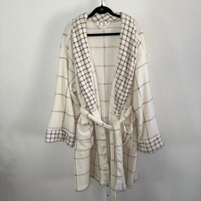 Martha Stewart Plaid Plush Robe Trim One Size...