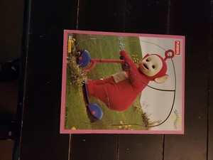 Vintage Teletubbies Playskool Wooden Tray Puzzle 5 Pieces 1998 Po On Scooter 
