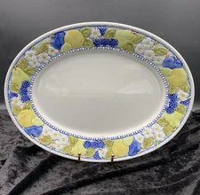 Metlox PoppyTrail Vernon Ware 14.5" Serving Platter, "Florence" Embossed Fruit