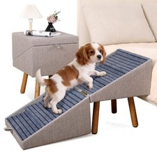Dog Ramp for Bed Foldable Pet Stairs for High Beds 21.06" H Light Brown