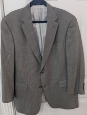 Hart Schaffner Marx Gold Trumpeter Gray Houndstooth Check Blazer 46R