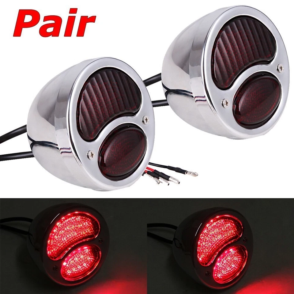 2X LED Custom Hot Rat Street Rod Tail Lights Taillight Fit Roadmaster Series 70 - Изображение 2 из 4