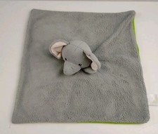 Animal Adventure Elephant Security Blanket Grey Green Plush Lovey Loveie Securit