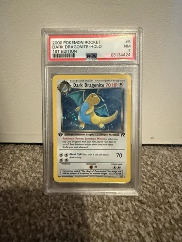 POKEMON DARK DRAGONITE 2000 ROCKET 1ST EDITION #5 HOLO PSA 7