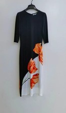 Women Alice + Olivia Round Neck Floral A-line Midi Dress