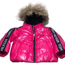 Girls Tommy Hilfiger Puffer NEAN PINK Jacket Size 12 MONTHS Scarlet Sage NEW