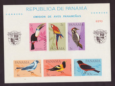 PANAMA 1965 Vögel Block 42 A (25,45 Euro) **/MNH