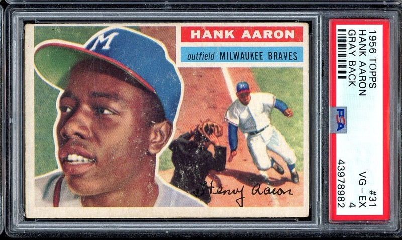 1956 Topps Baseball #31 Hank Aaron PSA 4