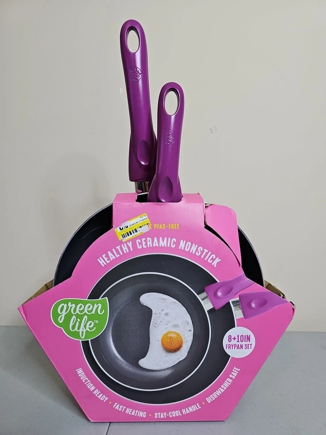 GREEN LIFE Healthy Ceramic Non-Stick 8" + 10" Purple Fry Pan Set