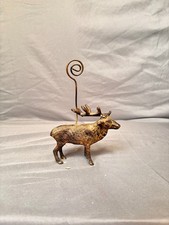 Ancien Sculpture Cerf Porte Photo Porte Nom Cerf Biche Chasse Porte Menu