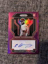 2022 Panini Prizm Cristopher Sanchez /50 Rookie Autographs Purple Prizm Auto RC