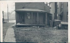 1932 Photo Press Homes Raggedy Debris Sidewalk Yard