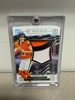 2024 Panini Impeccable Bo Nix Diamond 12/25 3 Color Patch #RLP-BN RC Rookie
