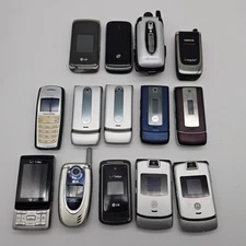 14x Mixed Old Cell Phone Lot Untested / For Parts: RAZR V3m (2), LG VX9400, W385