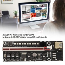 Black PCIE Riser Powered Adapter Card 6 Pin Compatible 1X 4X 8X 16X PCIE Interfa