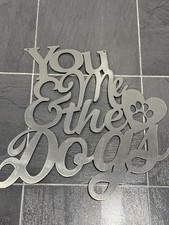 You Me And The Dogs Cute Metal Sign Home Decor Silver Wall Hanging 16  