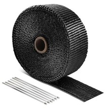 Exhaust Heat Wrap, 2" x 50' Heat Shield Tape with Stainless Ties for