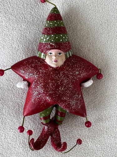 Vtg Dept. 56 Christmas Krinkles Star Boy Ornament Striped Patience Brewster - Imagen 6 de 8