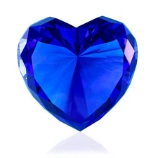 Blue Crystal Diamonds Paper Weights, Heart Shape Real Diamond Glass Gems Pape...