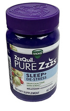 Vicks ZzzQuil Pure ZZZs MELATONIN SLEEP  DE-STRESS 42 Count 09/2025