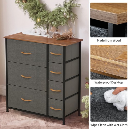 7 Drawer Dresser Storage Organizer Chest of Tower For Bedroom Living Room Closet - Picture 2 of 5
