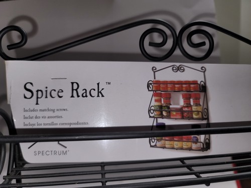 New Wall Mounted 3 Shelf Spice Rack. Scroll. 15 1/8" X 12 1/8" X 2 3/4" Deep. - Picture 2 of 3