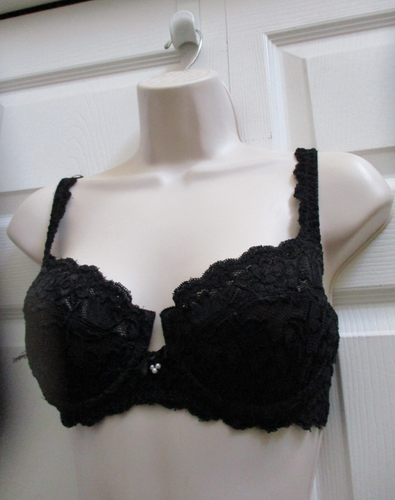 Felina Women's Bra 36B Black Lace Crochet Underwire Support New - Picture 8 of 11