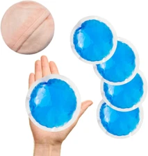 Small round Cold Pack for Injuries, Reusable Soft Gel Ice Pack with Cloth Backin