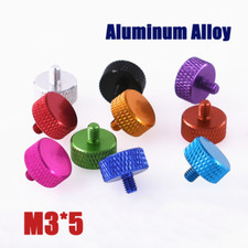M3 5 Aluminum Alloy Knurled Thumb Screws Hand Grip Knob Bolts Thread Length:5mm