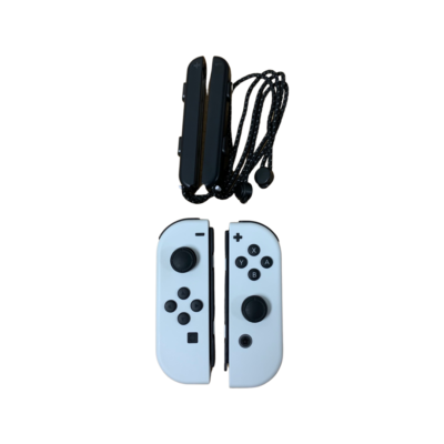 #ad Genuine Nintendo Switch OLED Switch Joy Con Pair LR White VG $54.99