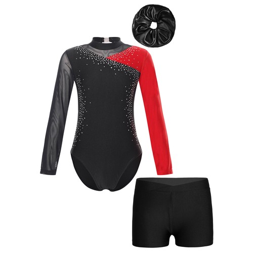 Kids Girls Clothes Training Tracksuit Performance Outfit 3pc Set Hair Band - Picture 46 of 66