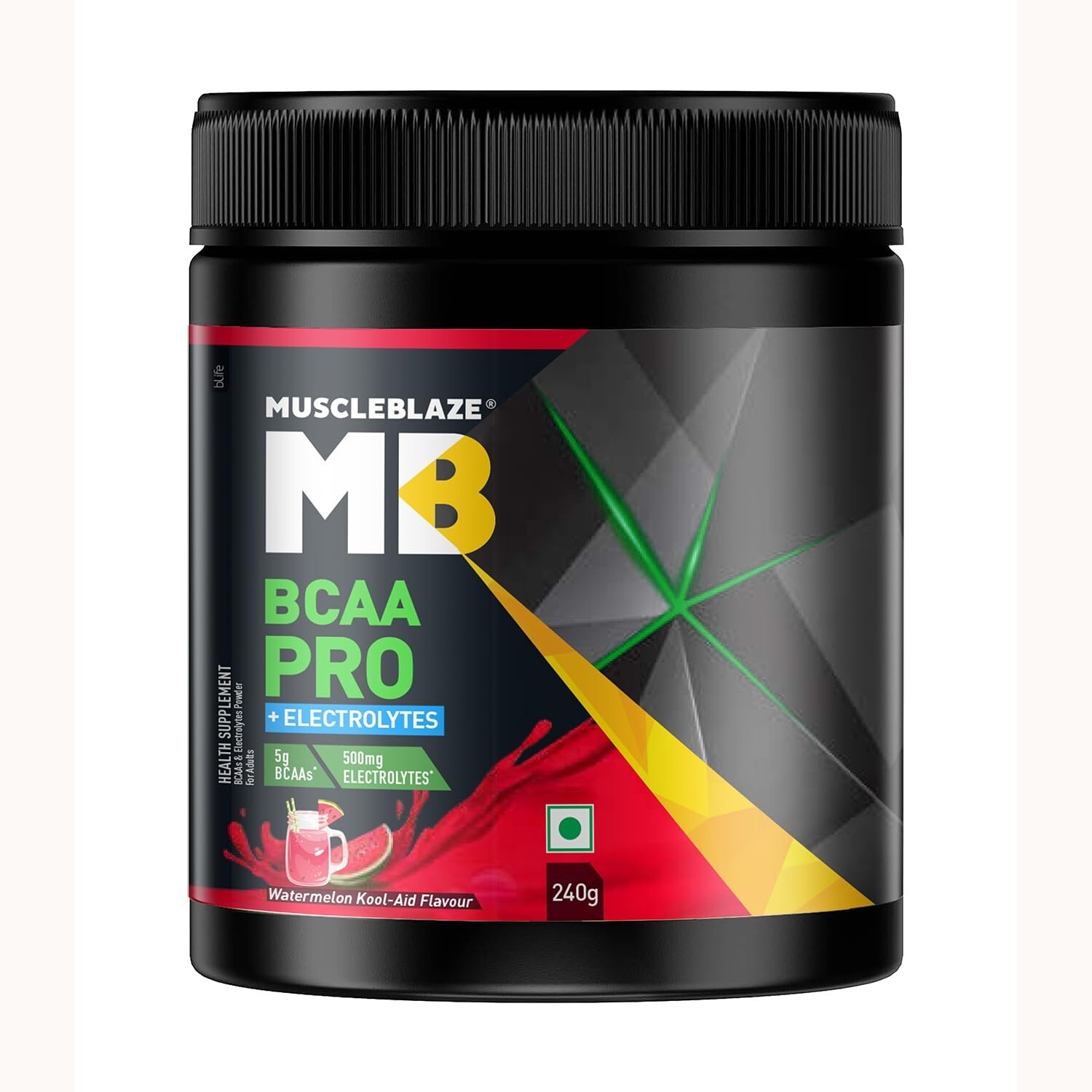 MuscleBlaze Bcaa Pro, Potente Intra Entrenamiento con 5 G Vegano Bcaas - 240 G