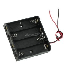 10PCS For 4 X AA 4xAA 2A 6.0V wire leads Plastic Battery Storage Case Box Holder