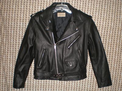 Men's St John's Bay Black Leather Motorcycle Jacket Lined C Men's St John's Bay Black Leather Motorcycle Jacket Lined C