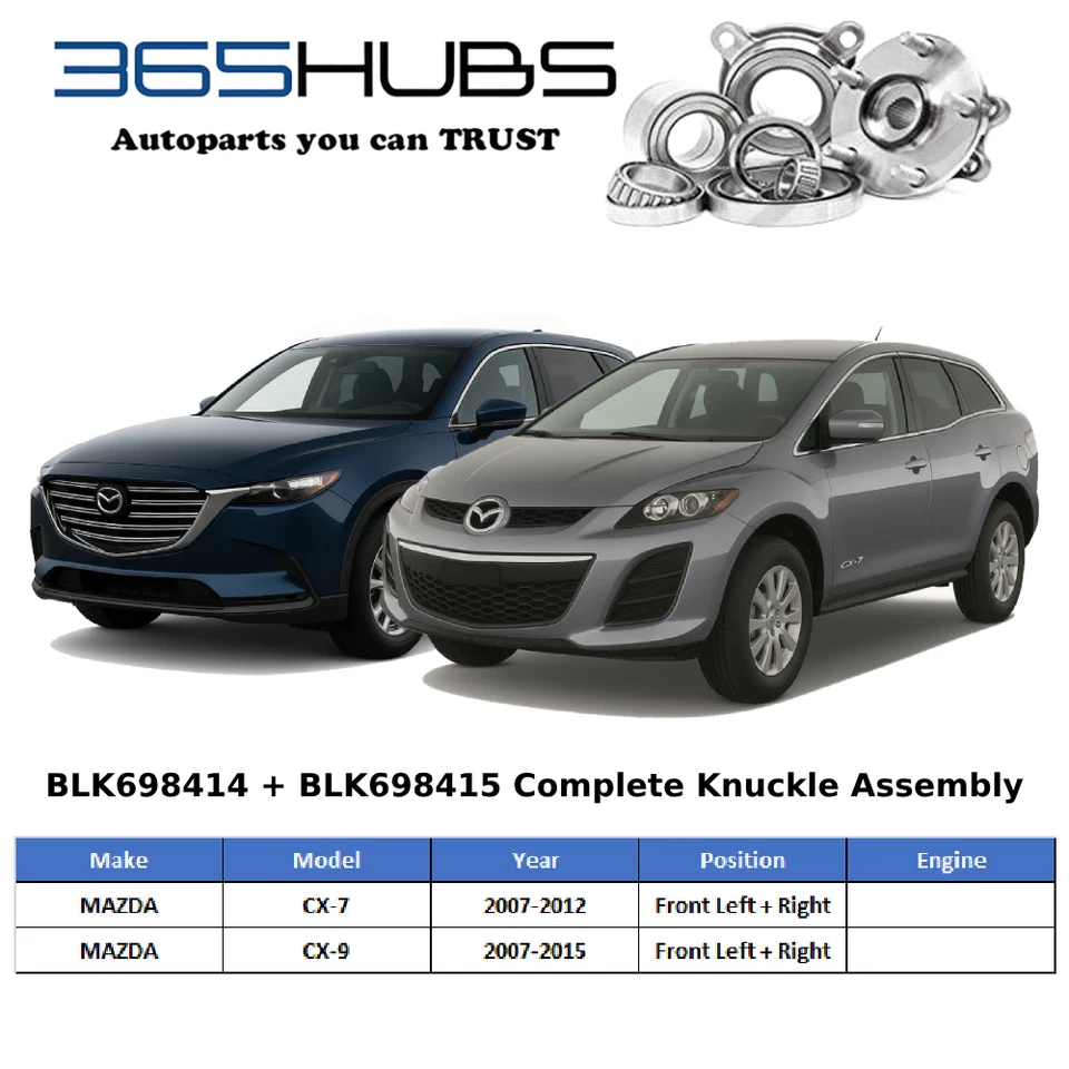 Conjunto de nudillo delantero izquierdo | Mazda CX-7 (2007-2012) y CX-9 (2007-2015) Foto 2 de 4