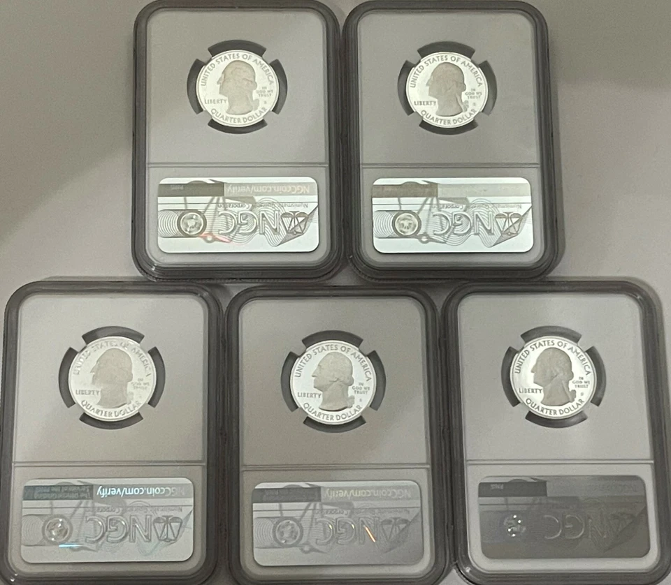 2015 S Proof Silver 5 Coin Quarter Set NGC PF70 Ultra Cameo National Parks - Image 2 of 3