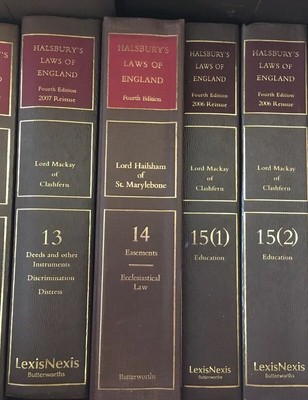 Halsburys Law Of England 4th Edition Library Complete Set Law Books Halsbury S Ebay