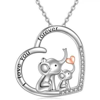 Elegant 925 Sterling Silver Heart Pendant Necklace - 3.15