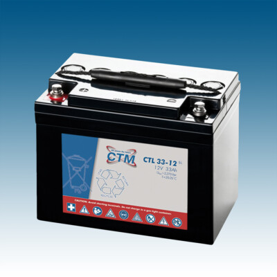 12V 33Ah CTM AGM-Batterie Longlife (VRLA)