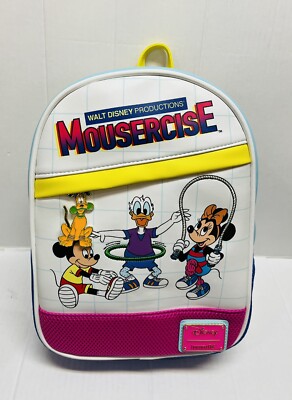 Disney x Loungefly Mickey & Friends Mousercise Backpack & Matching Wallet Amazon.com: Loungefly Disney MOUSERCISE MINI Backpack  main image 4