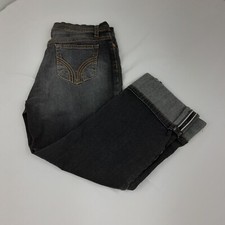 Women Capri Size 8 Blue Jeans Rolled Hem BandolinoBlu Shorts Mid Rise