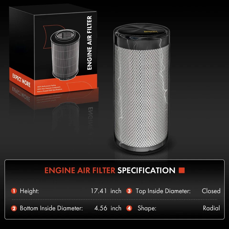 Filtro de aire del motor para Chevy C4500 C5500 Kodiak GMC C4500 C5500 Topkick 6,6 L 8,1 L Foto 2 de 4