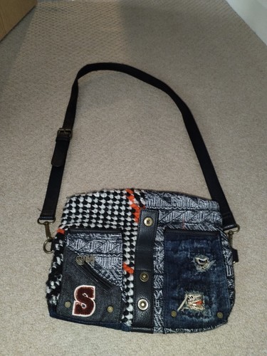 Kapital 14 oz. Denim Bone Print Book Bag Black /Shoulder bag | eBay UK