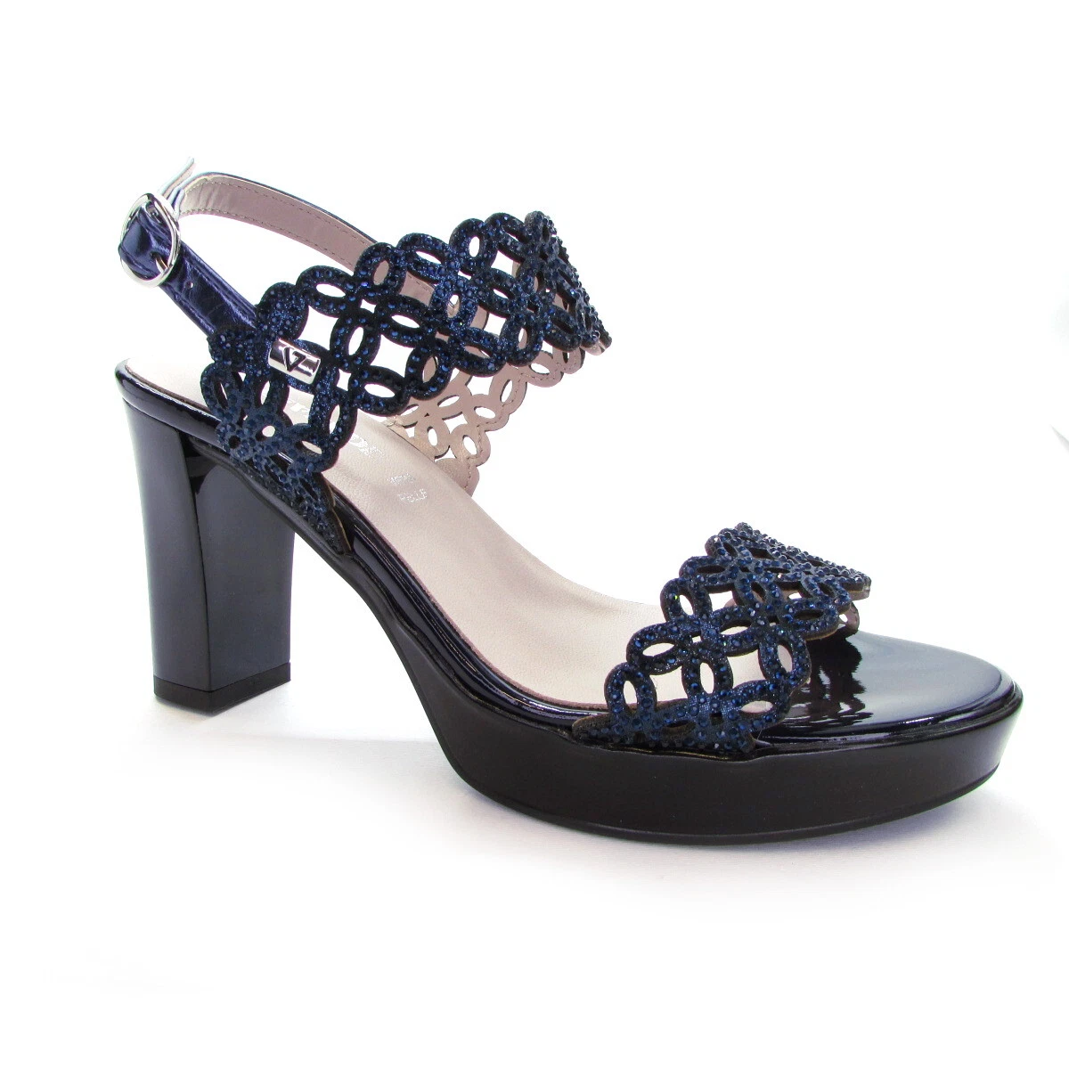 sandali blu con plateau