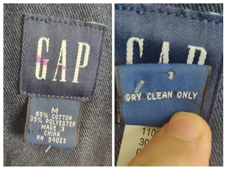 Gabardina larga de mezclilla azul oscuro GAP con cinturón y 4 botones 2 bolsillos grandes mediana Foto 4 de 4