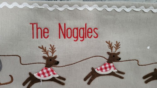 Pottery Barn 25 Pocket Christmas Advent Calendar Monogrammed "The Noggles" - Picture 2 of 6