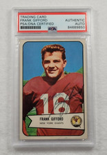 Rare 1954 FRANK GIFFORD Signed Bowman Card-HALL OF FAME-NEW YORK GIANTS-PSA